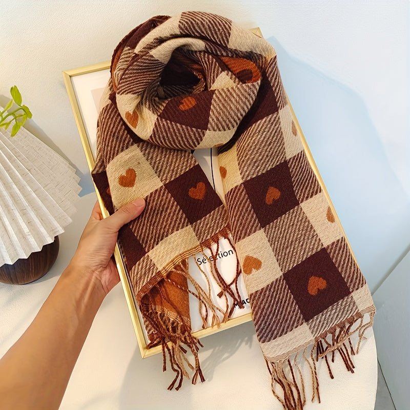 Plaid Women's Polyester Scarf for Autumn & Winter – Aurelie