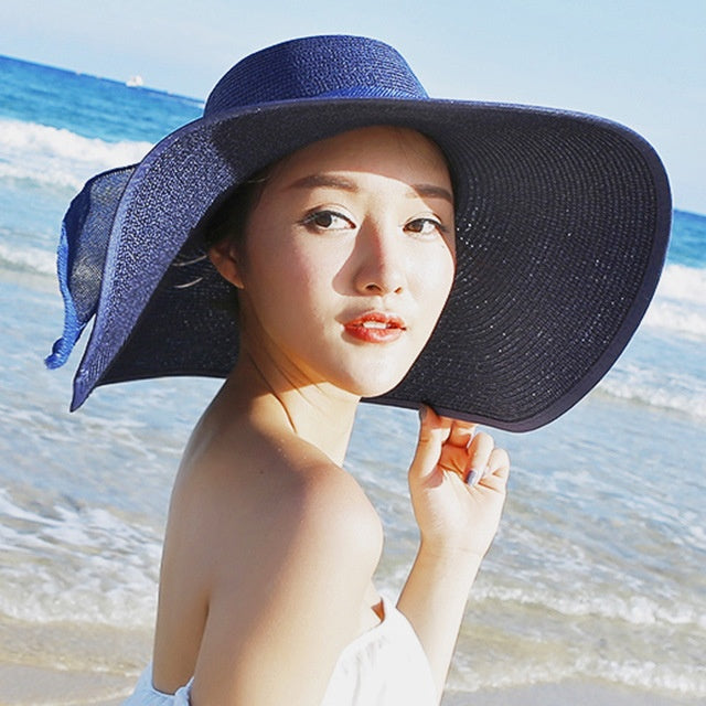 Women's straw hat with sun protection – Candy