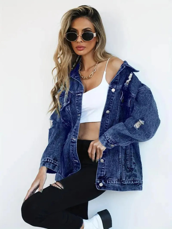 Waterproof & Lined Oversized Women's Denim Jacket – Talia