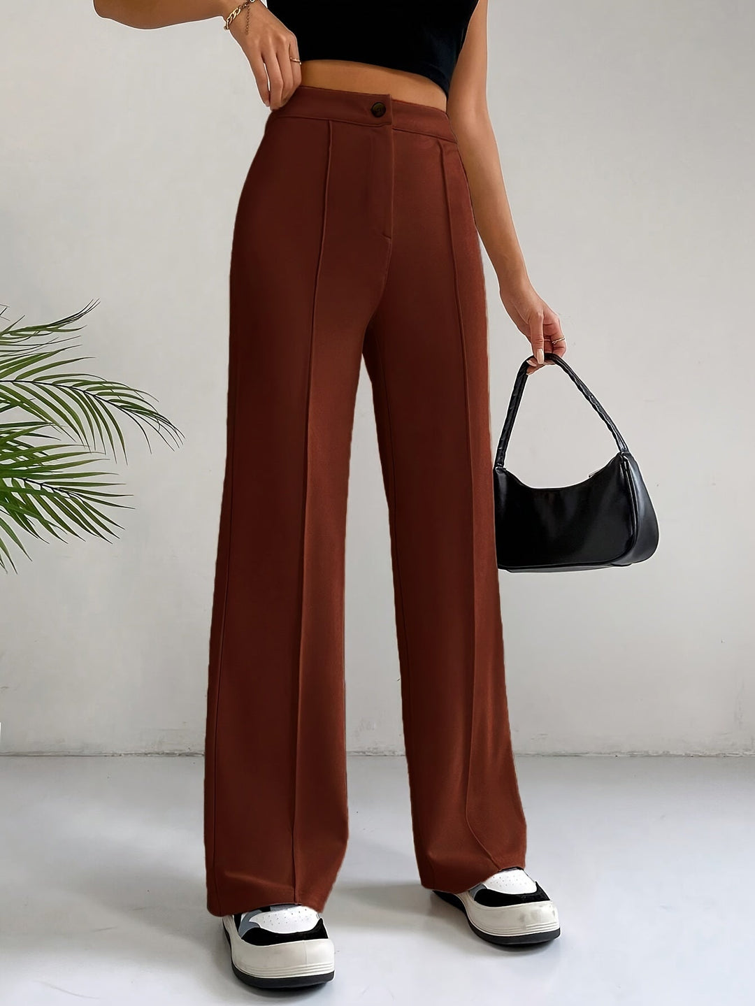 Trendy High-Waisted Pleated Women's Pants - Emilia