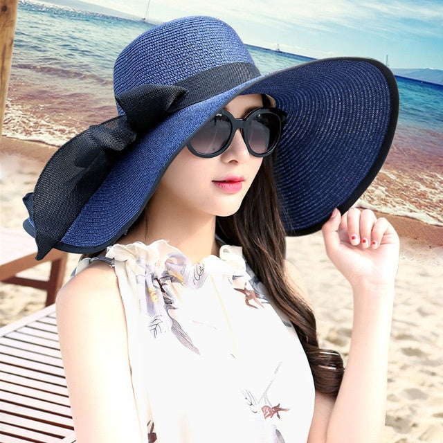 Women's straw hat with sun protection – Candy