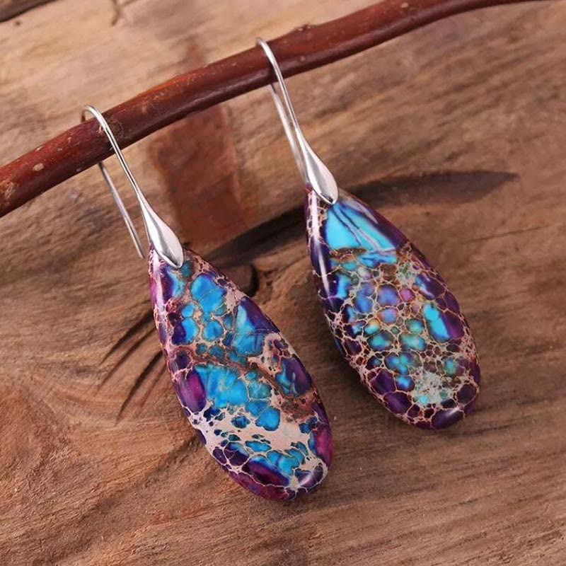 Drop-Shaped Imperial Stone Earrings - Amara