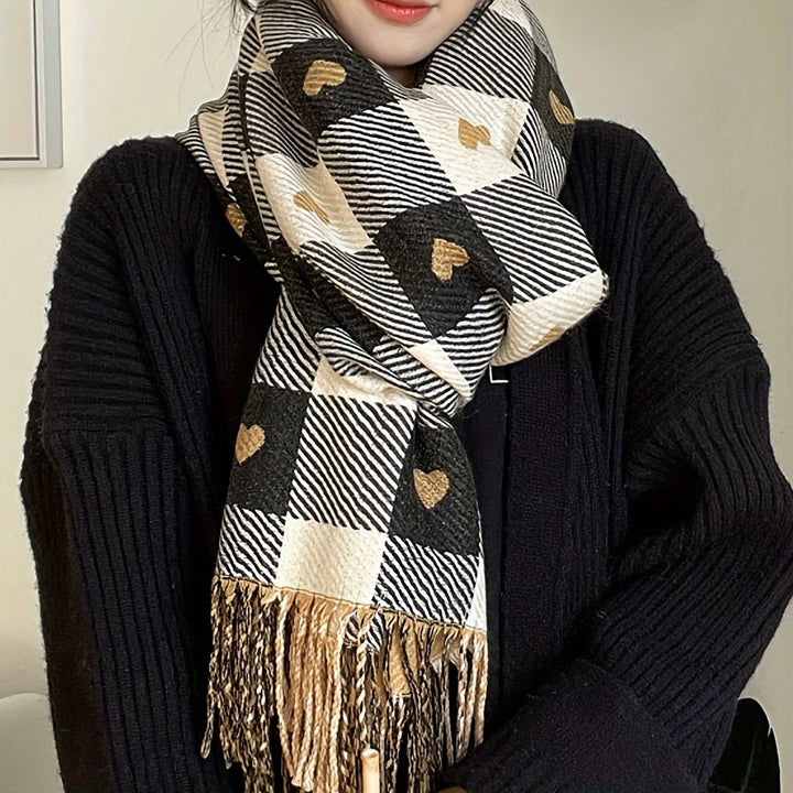 Plaid Women's Polyester Scarf for Autumn & Winter – Aurelie