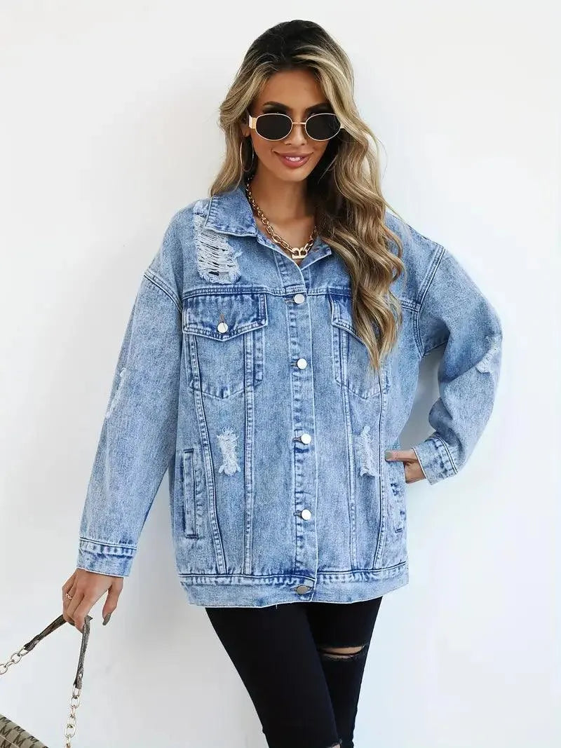Waterproof & Lined Oversized Women's Denim Jacket – Talia