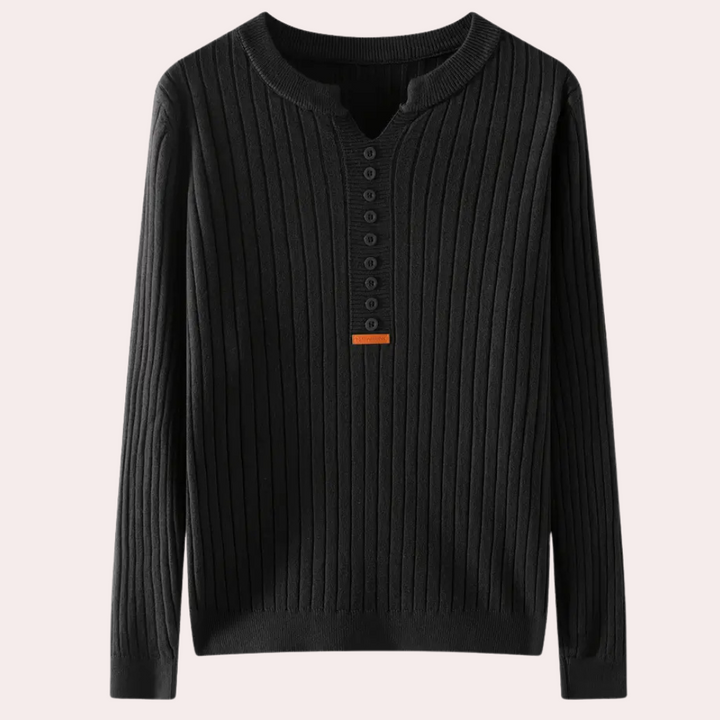 Sweter z dekoltem w serek z detalami na guziki dla kobiet - Marit