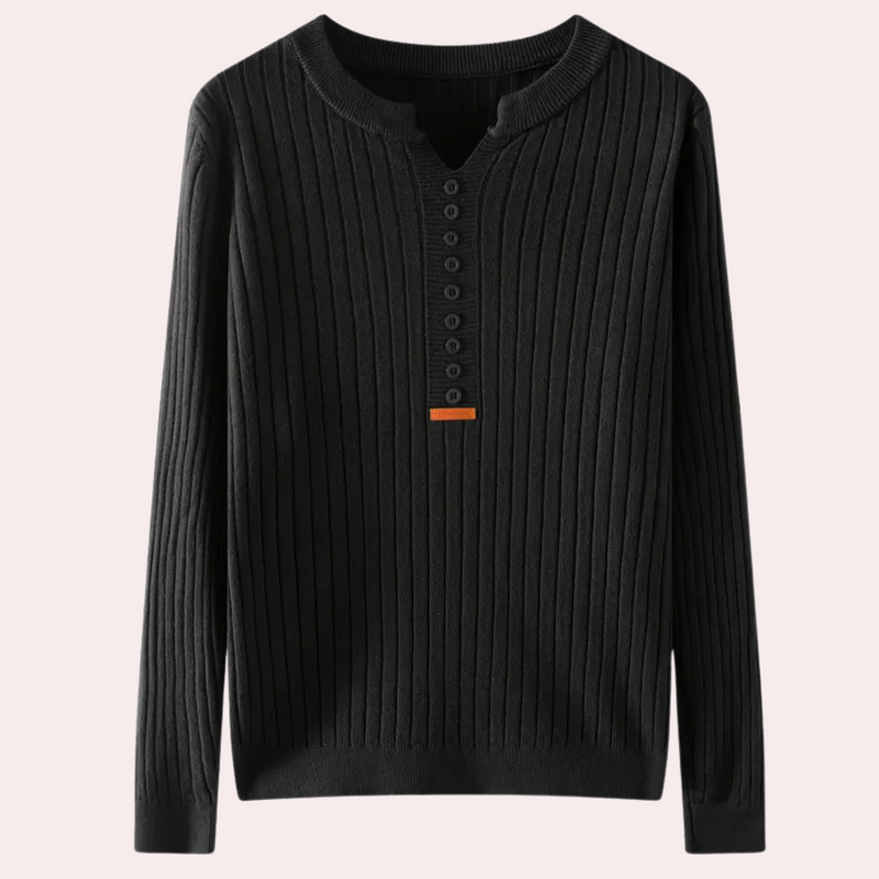 Sweter z dekoltem w serek z detalami na guziki dla kobiet - Marit