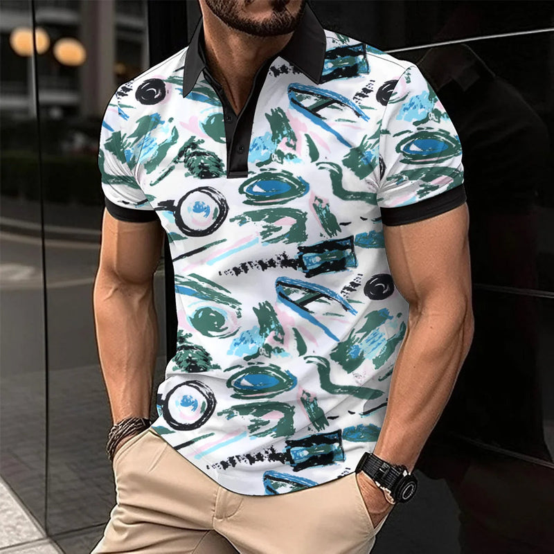 Sammy Jackson™ Boris Polo w Dużym Rozmiarze | W Paski i Stylowy