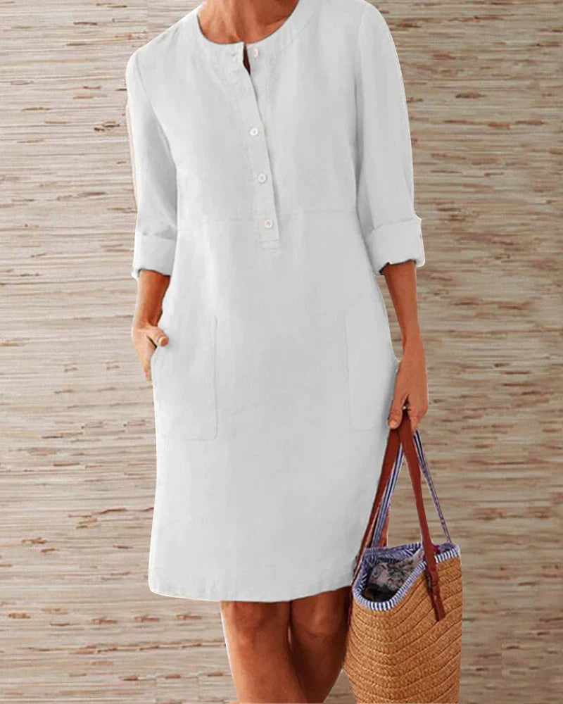 Trendy Summer Dress with Button Closure – Allegra