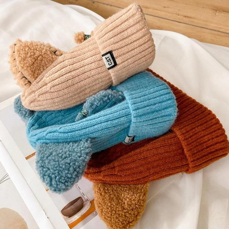Knitted Winter Hat with Cat Ears - PurrWarm
