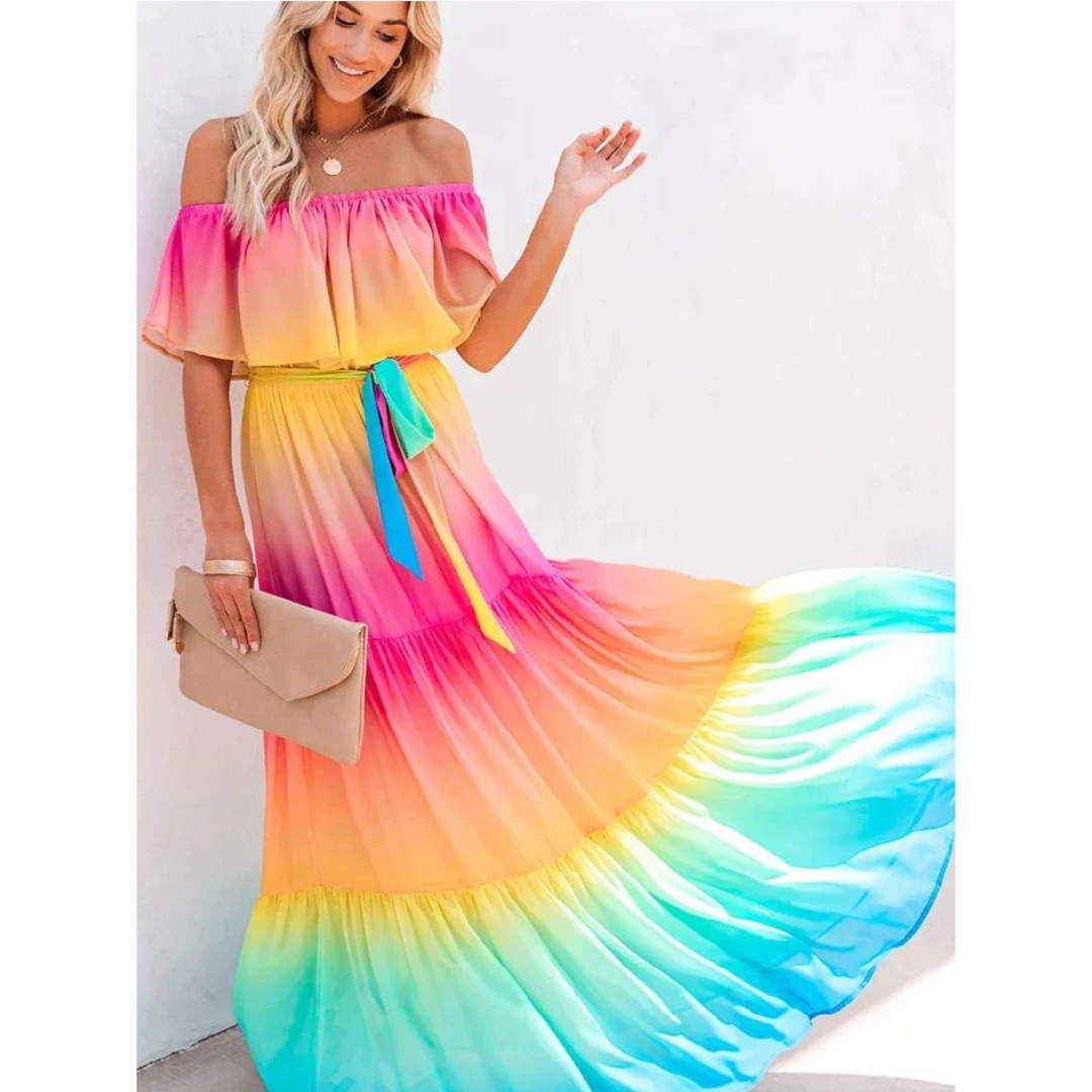 Multicolor Summer Dress with Flattering Fit – Alisha