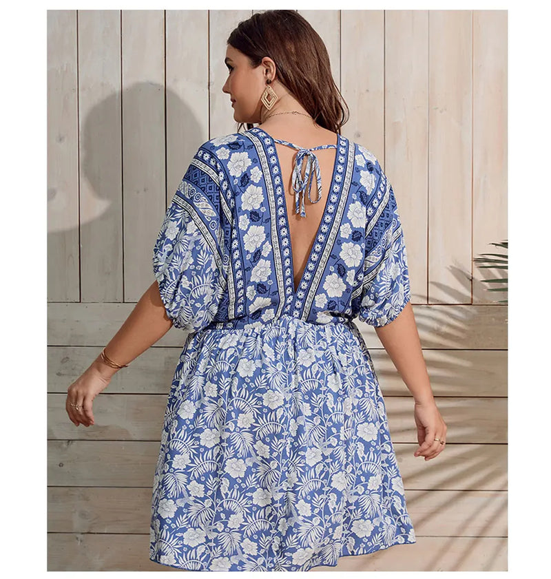 Sammy Jackson™ Mica Plus-Size Jurk | Bloemig & Stijlvol