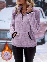 Colorful Sweatshirt with Half Zipper - Vera
