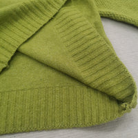 Grasgroene Oversized Gebreide Damescoltrui - Nora
