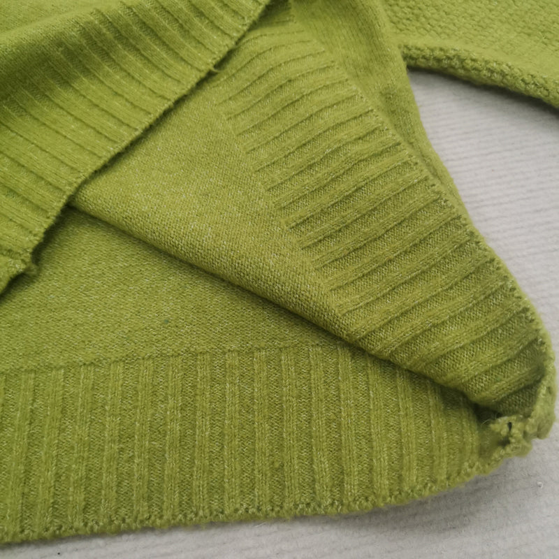 Grasgroene Oversized Gebreide Damescoltrui - Nora