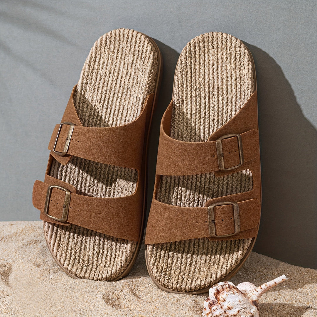 Stylish men's summer sandals with adjustable straps - GripStep