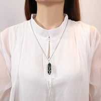 Stylish Crystal with Tree of Life Gemstone Necklace - Elara
