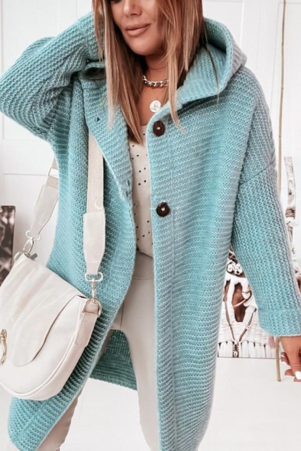 Gebreid Dames Vest met Capuchon en Knoopsluiting – Waldaine