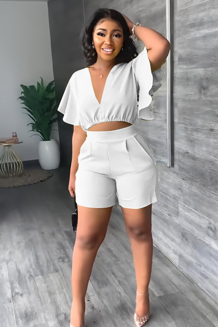 Trendy summer set with pleated design - Marlene