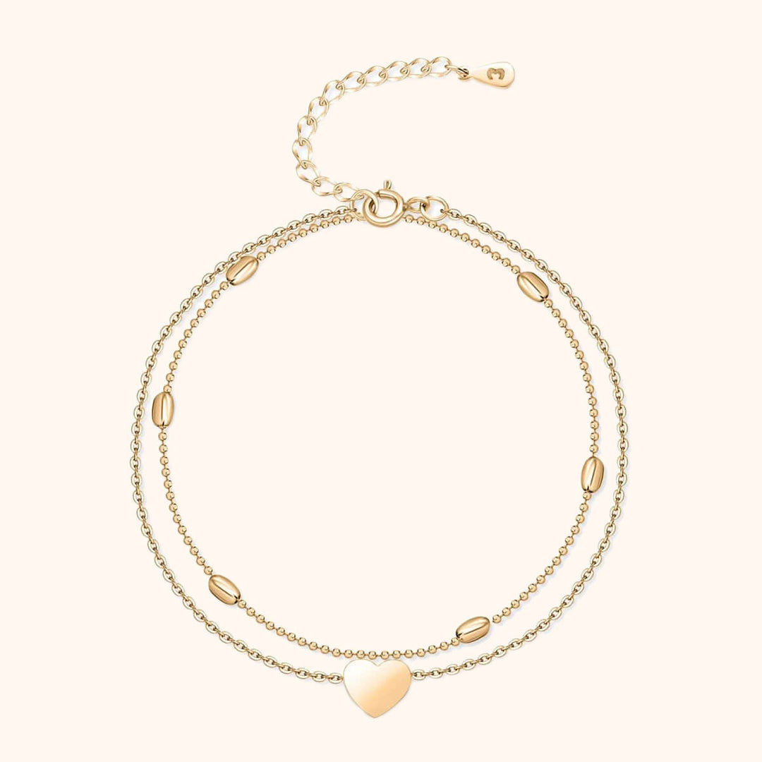 Stylish Heart Anklet - Fiora
