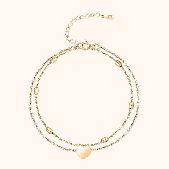 Stylish Heart Anklet - Fiora