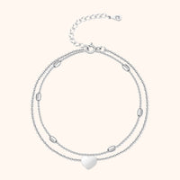 Stylish Heart Anklet - Fiora