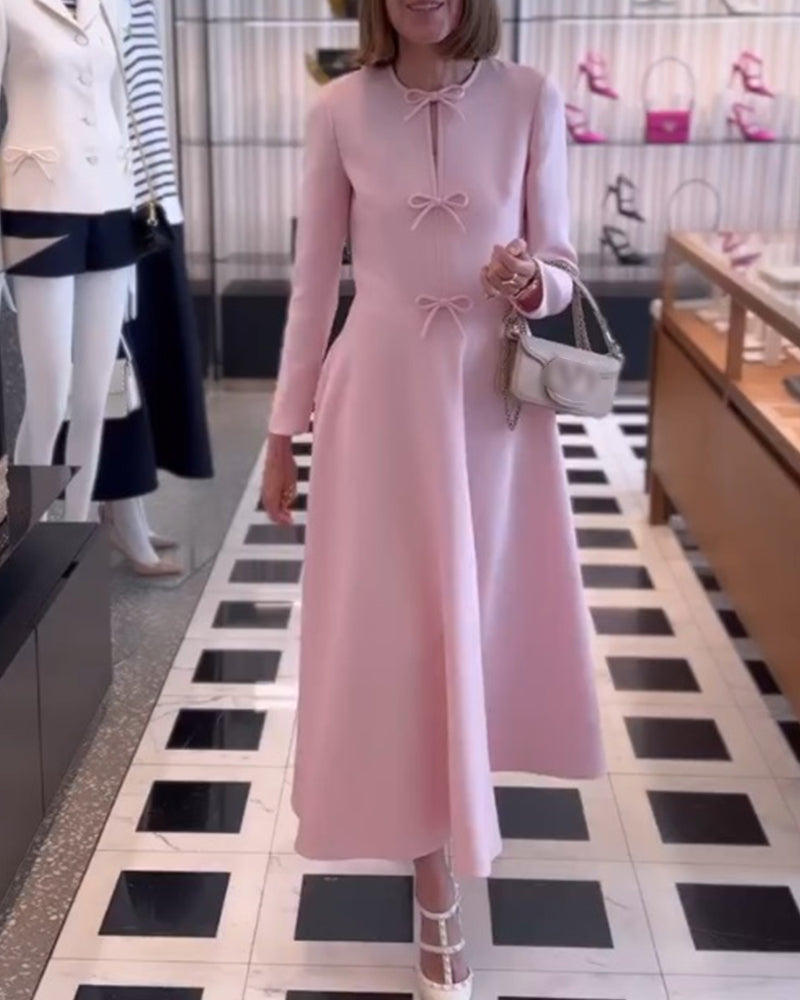 Luksusowa maxi sukienka z kokardkami - Celine
