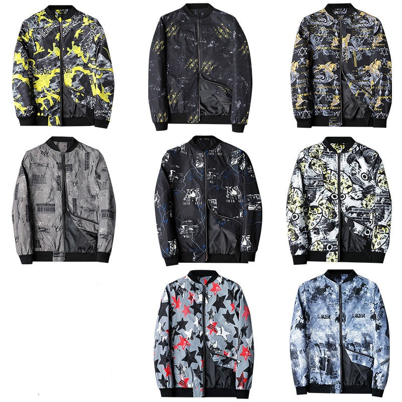 Men's Bomber Jacket with Abstract Print - Enzo