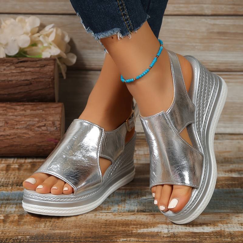 Stijlvolle dames orthopedische sandalen met sleehak en franjes – Tilda