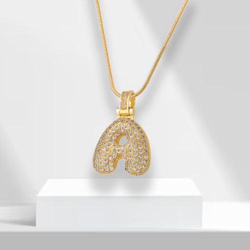 Bubble Letters Ketting met Hanger - LuxeLette
