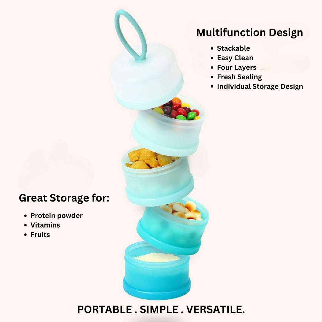 4-Compartment Stackable Portion Control Containers