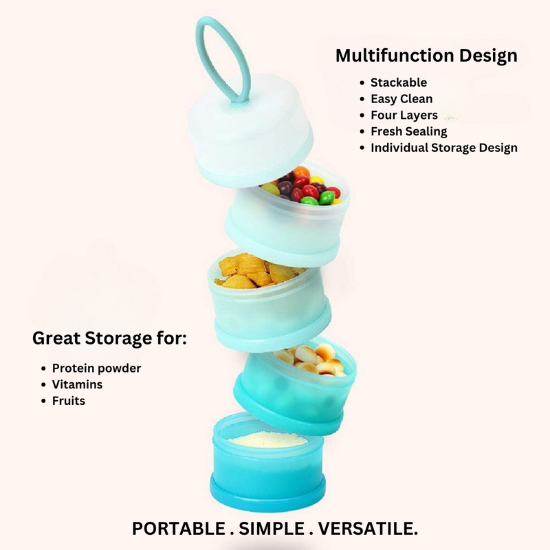 4-Compartment Stackable Portion Control Containers
