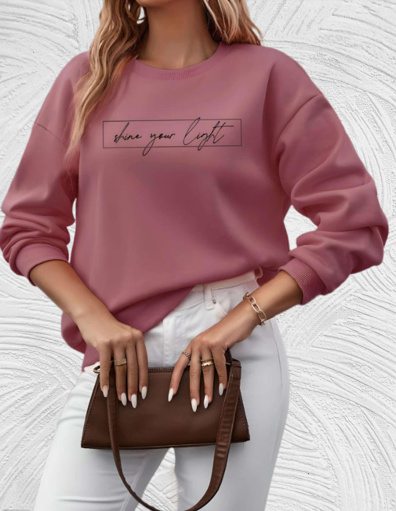Oversized damski sweter z okrągłym dekoltem - Luna