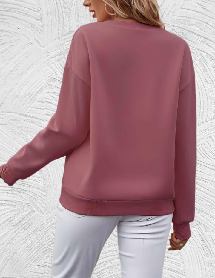 Oversized damski sweter z okrągłym dekoltem - Luna