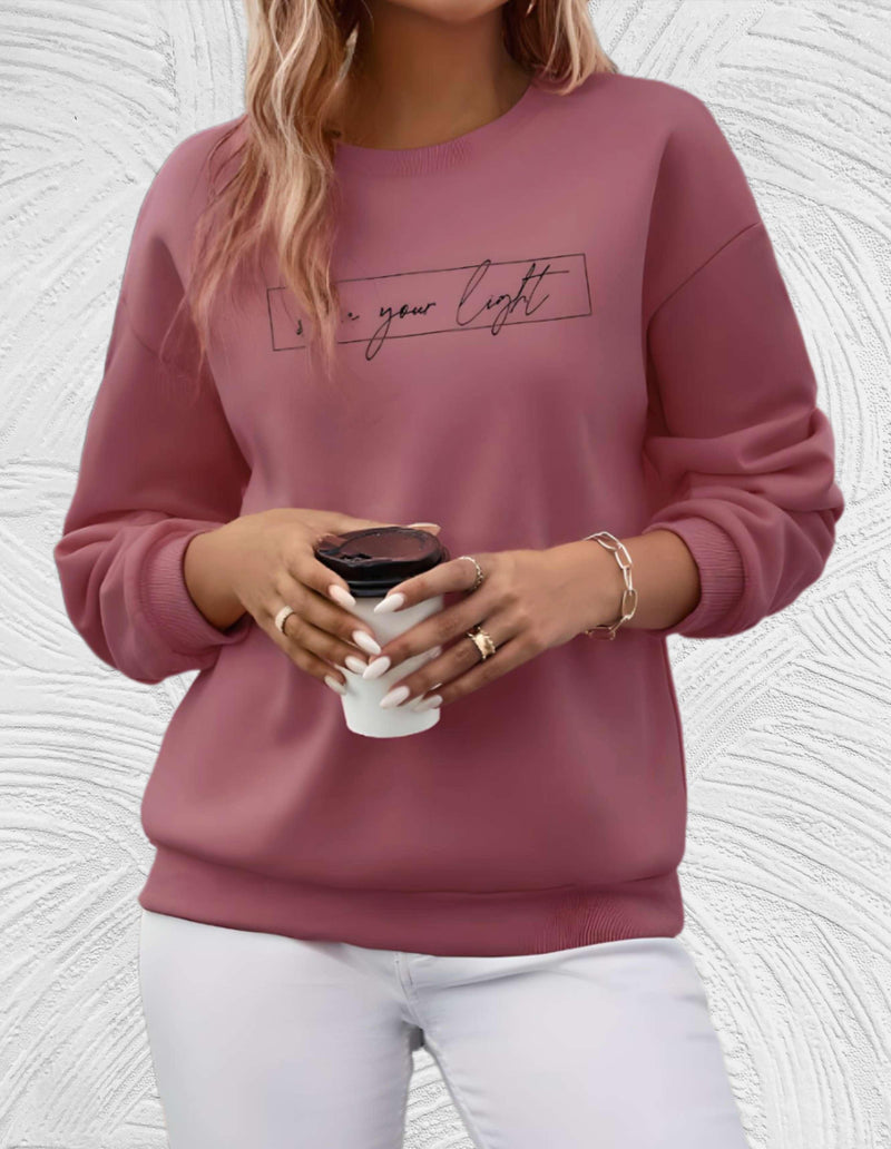 Oversized damski sweter z okrągłym dekoltem - Luna