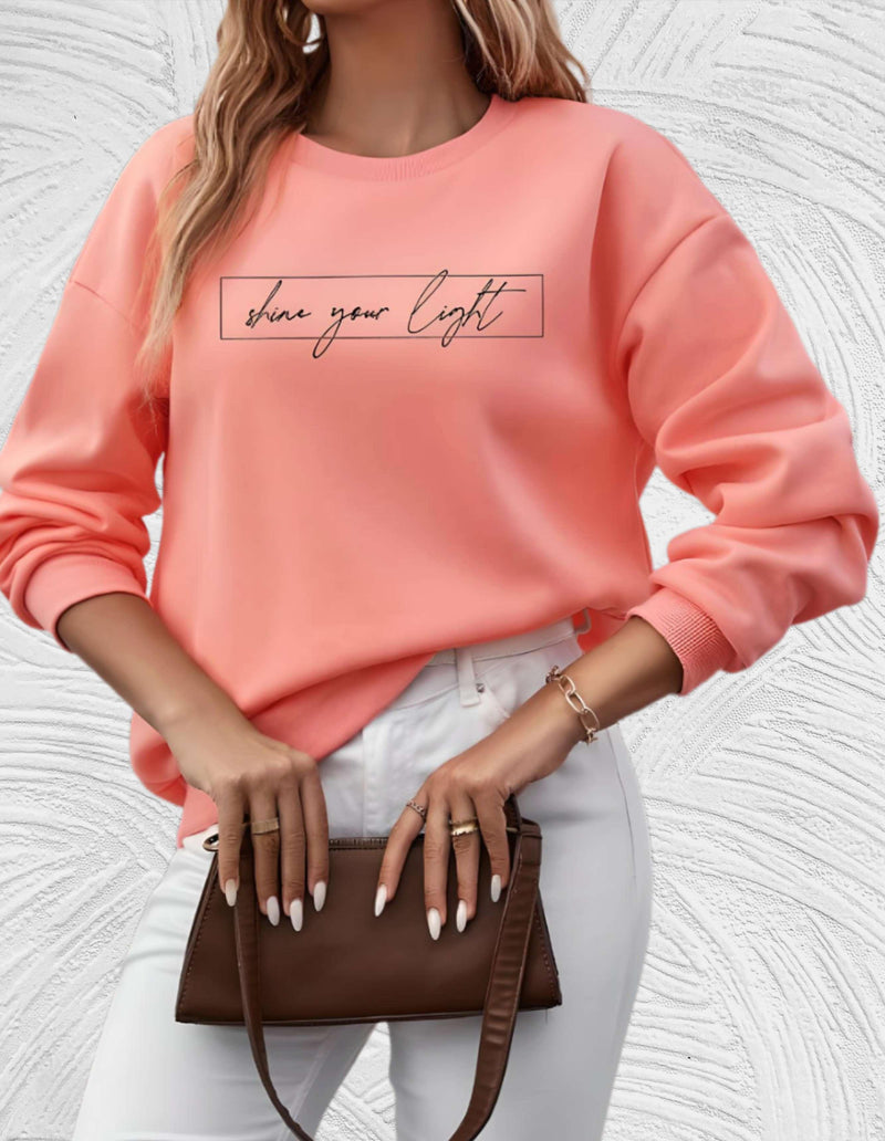 Oversized damski sweter z okrągłym dekoltem - Luna