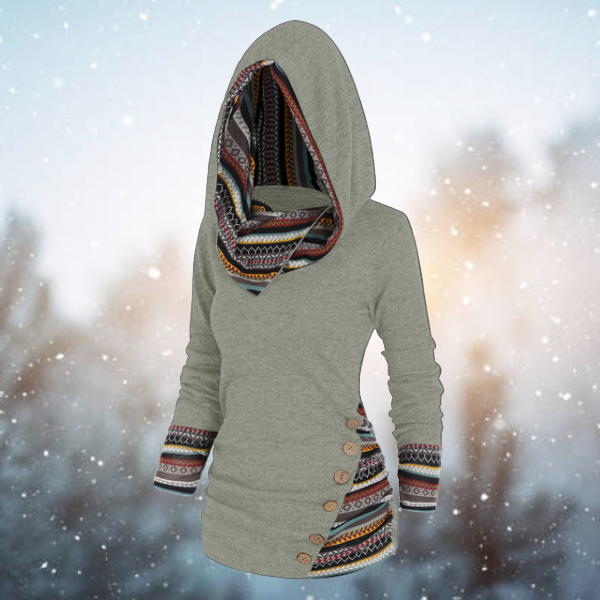 Tribale Hoodie met Geometrisch Patroon – Naïma
