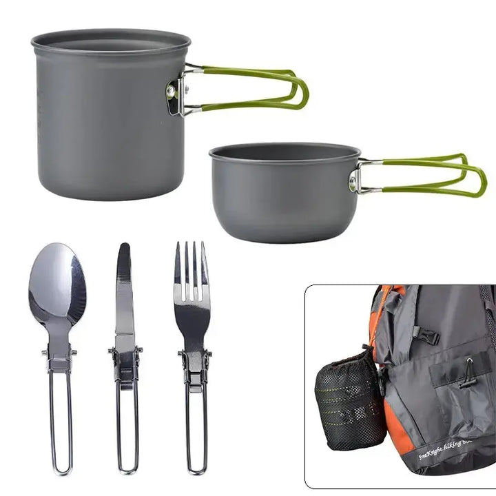 Camping Pannenset met Bestek - TrekChef