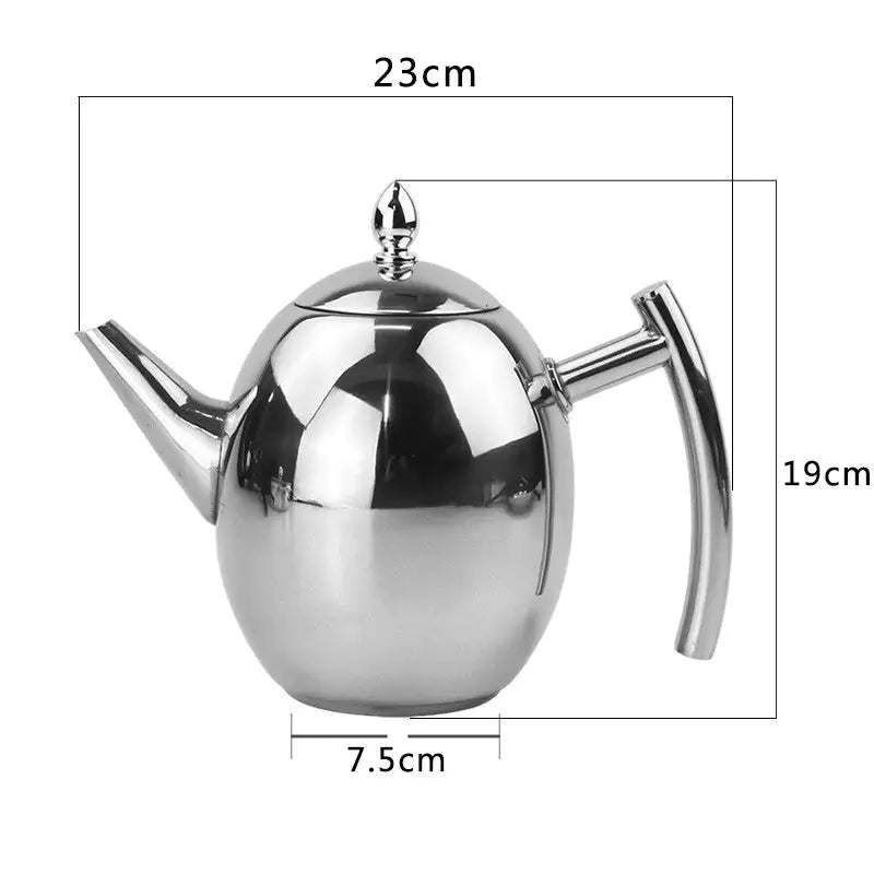 Stainless Steel Teapot with Strainer - TeaElegance