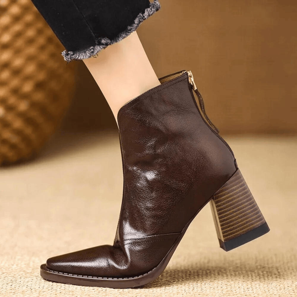 Ankle Boot With Sculpted Mid-Heel - Kellie