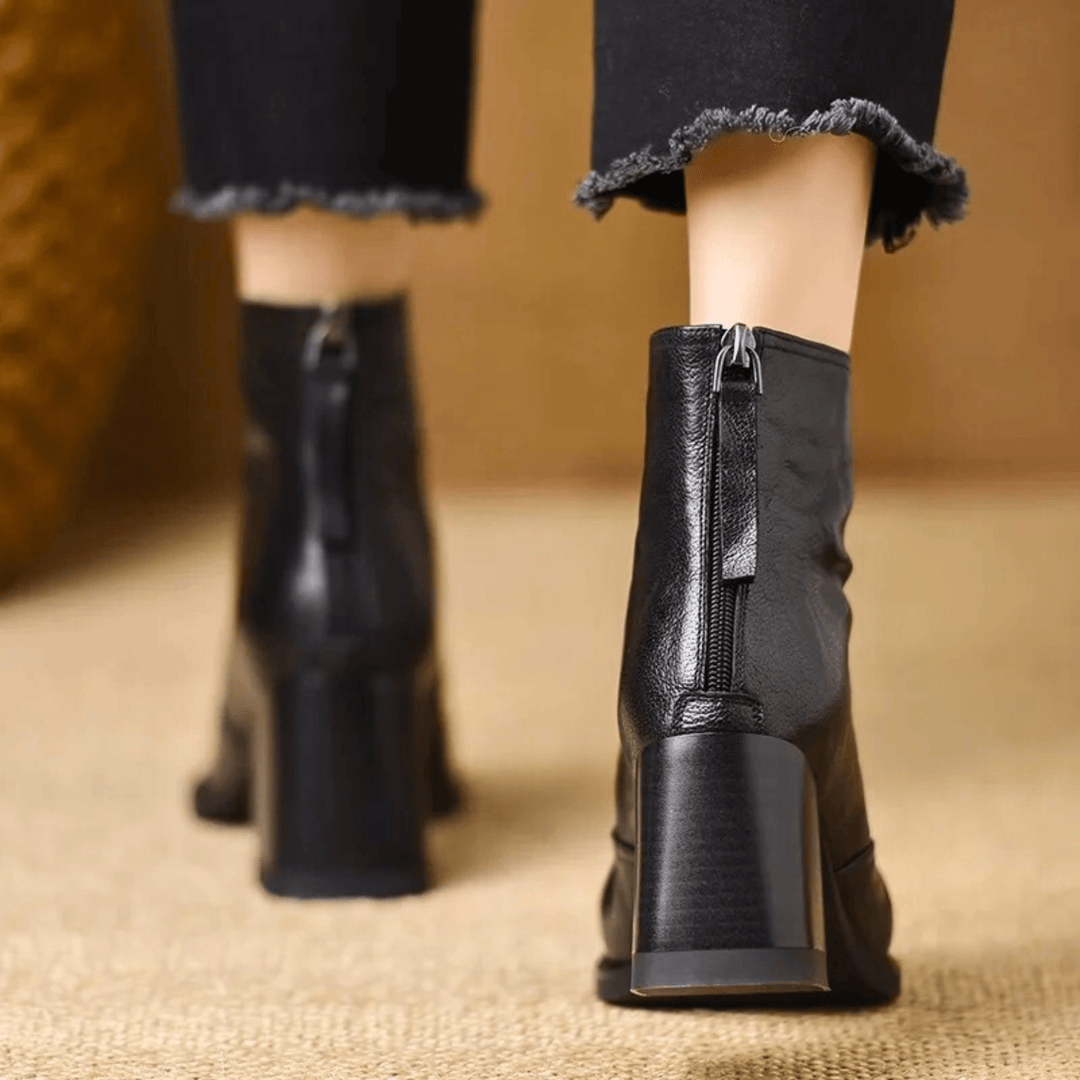 Ankle Boot With Sculpted Mid-Heel - Kellie