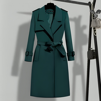 Women's trench coat with waist & button closure – Sophia