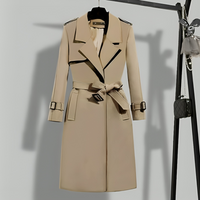 Women's trench coat with waist & button closure – Sophia