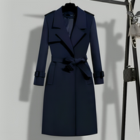 Women's trench coat with waist & button closure – Sophia