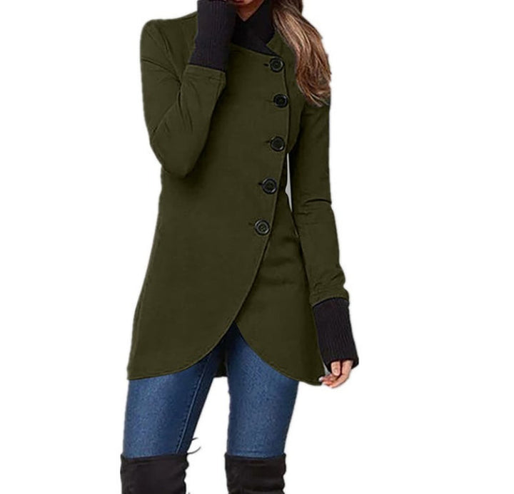 Women's Mid-Season Jacket with Asymmetric Closure – Isabella