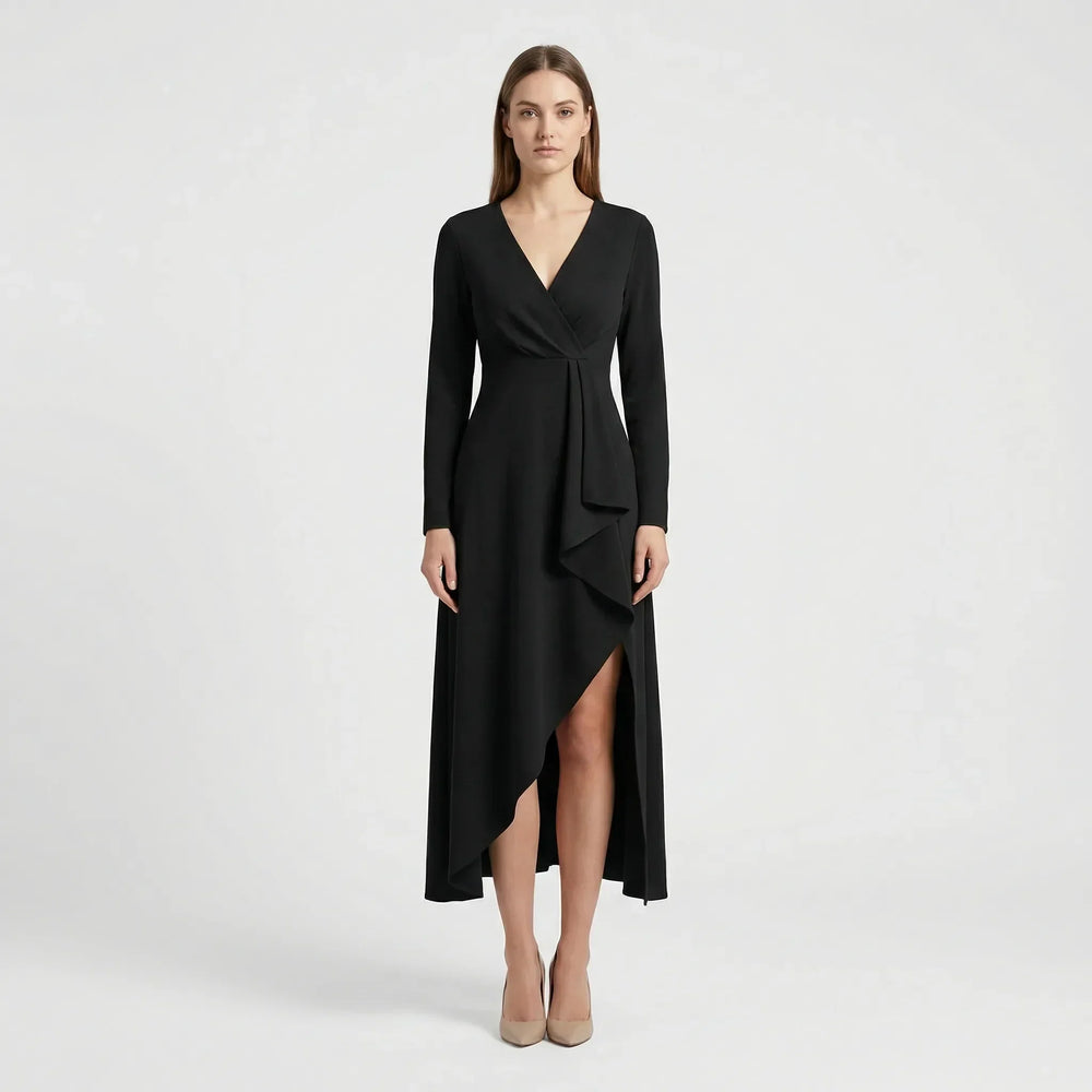 Asymmetrisches V Ausschnitt Kleid - Soraya
