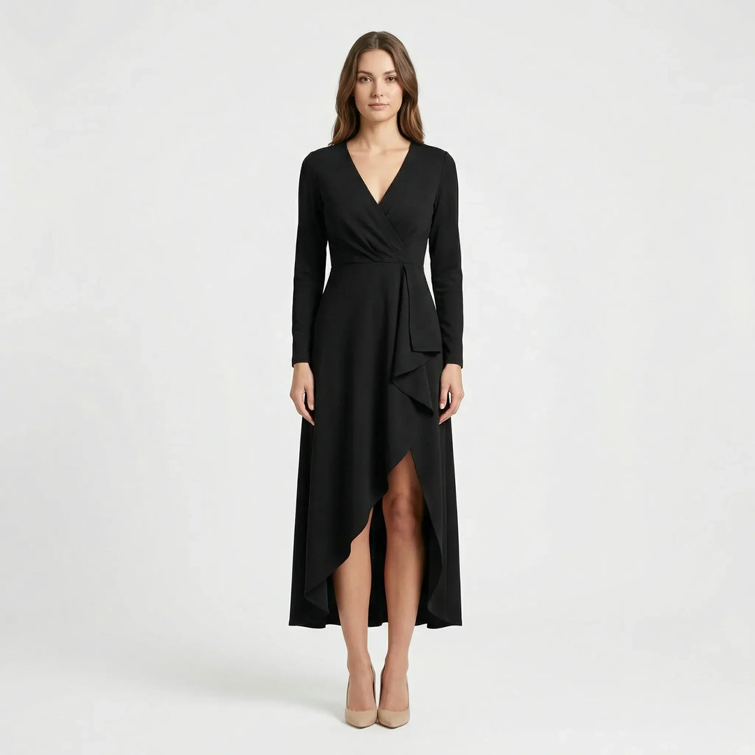 Asymmetrisches V Ausschnitt Kleid - Soraya