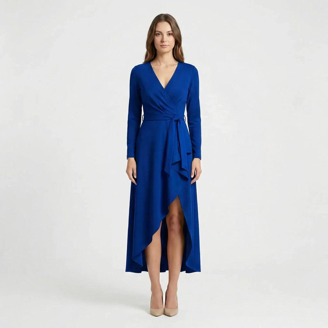 Asymmetrisches V Ausschnitt Kleid - Soraya