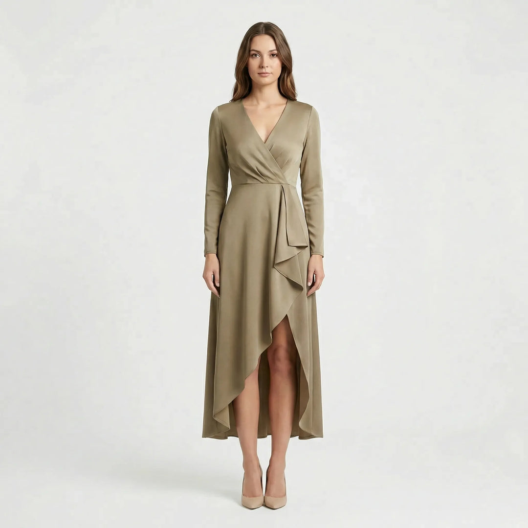 Asymmetrisches V Ausschnitt Kleid - Soraya
