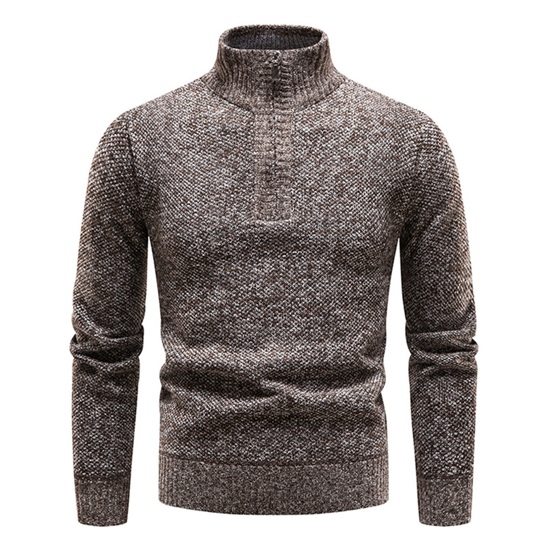 Knitted Men's Sweater with Half Zipper – Cedric