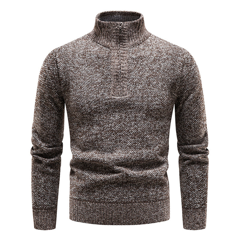 Knitted Men's Sweater with Half Zipper – Cedric